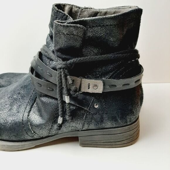 JANA | Germany Chunky Low Heel Shimmer Booties w/ Strap Detail Sz 9.5 US/ Eur 41 - Picture 9 of 15